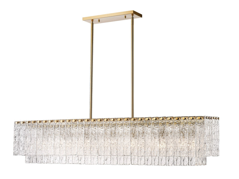 Glacier Seven Light Island Pendant in Modern Gold - Lamps Expo