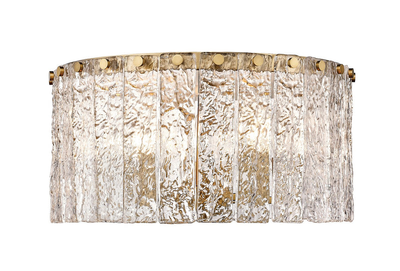 Glacier Five Light Flush Mount in Modern Gold - Lamps Expo