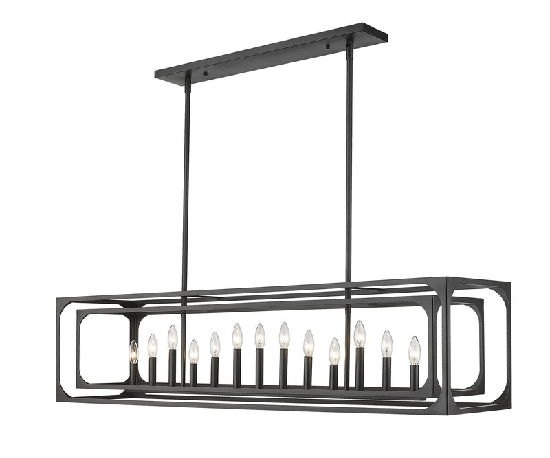 Easton 13 Light Island Pendant in Matte Black - Lamps Expo