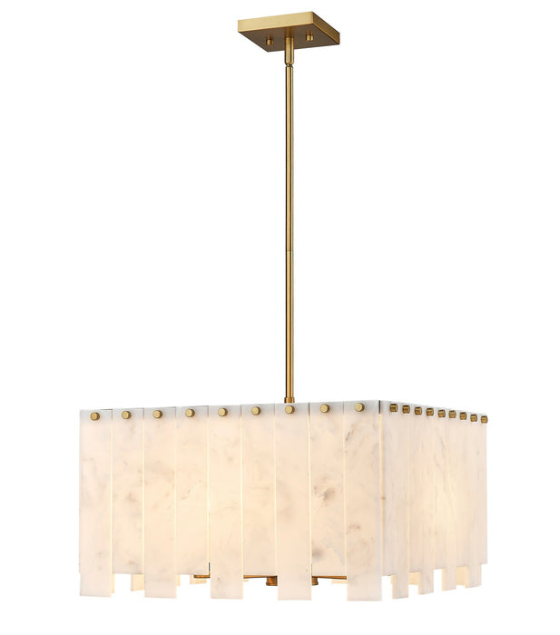Viviana Four Light Pendant in Rubbed Brass - Lamps Expo