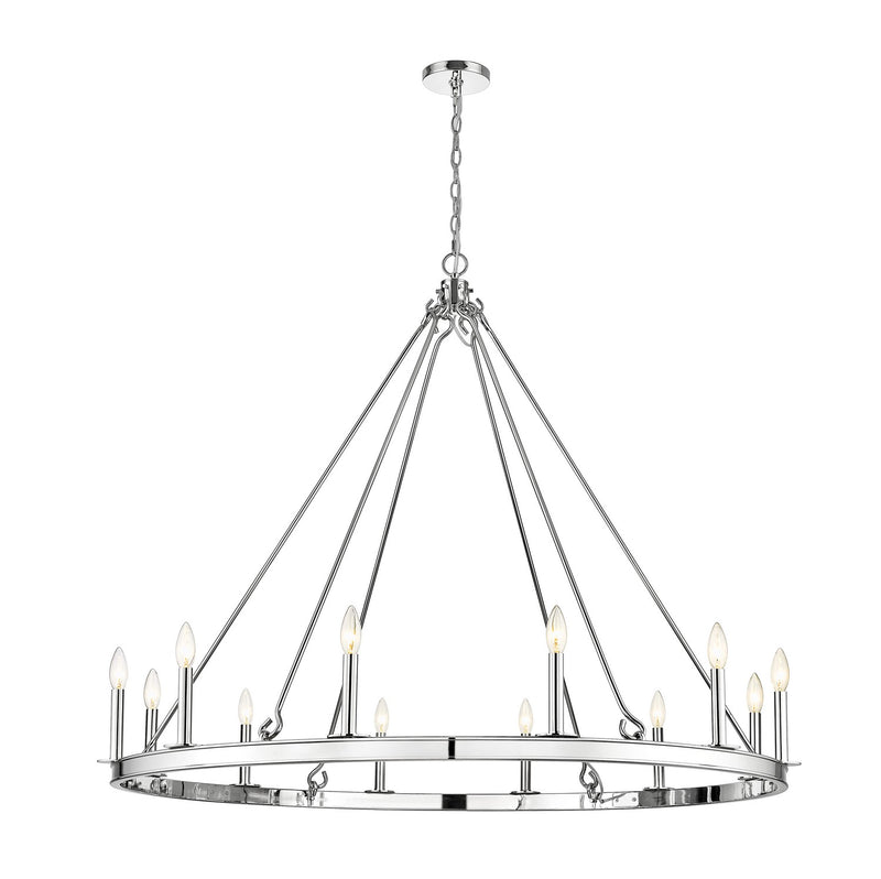 Barclay 12 Light Chandelier in Polished Nickel - Lamps Expo