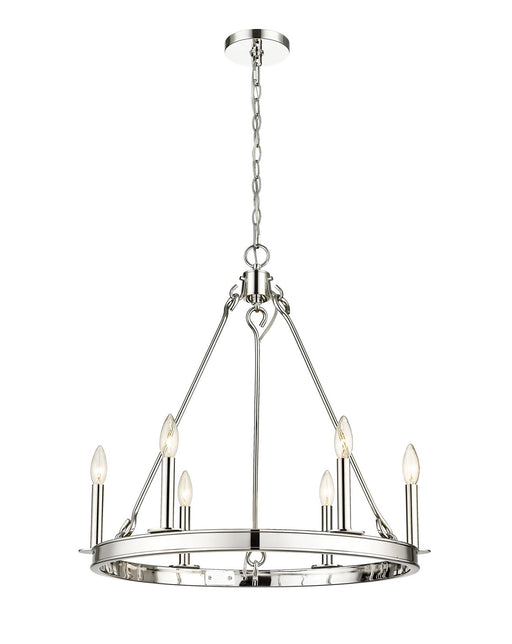 Barclay Six Light Chandelier in Polished Nickel - Lamps Expo