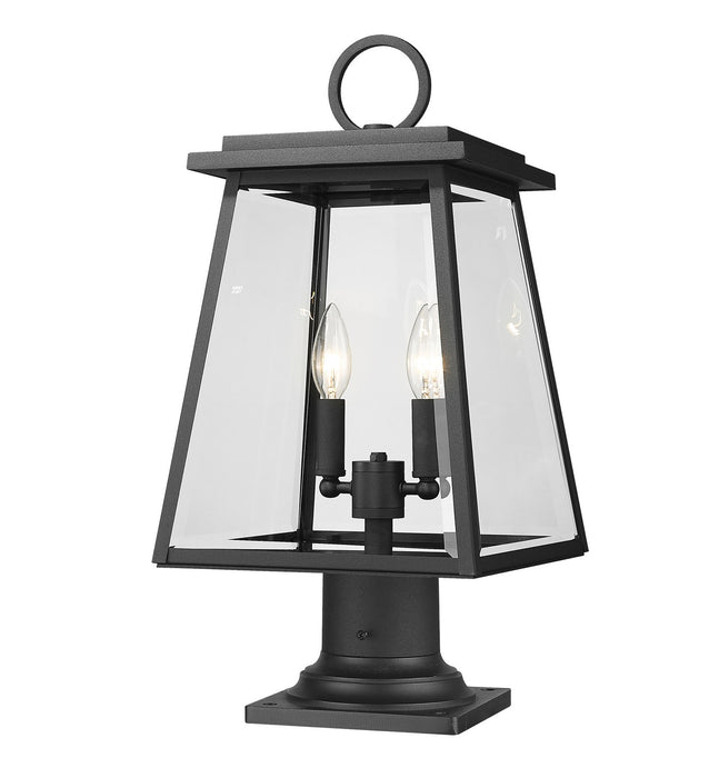 Broughton Two Light Outdoor Pier Mount in Black - Lamps Expo