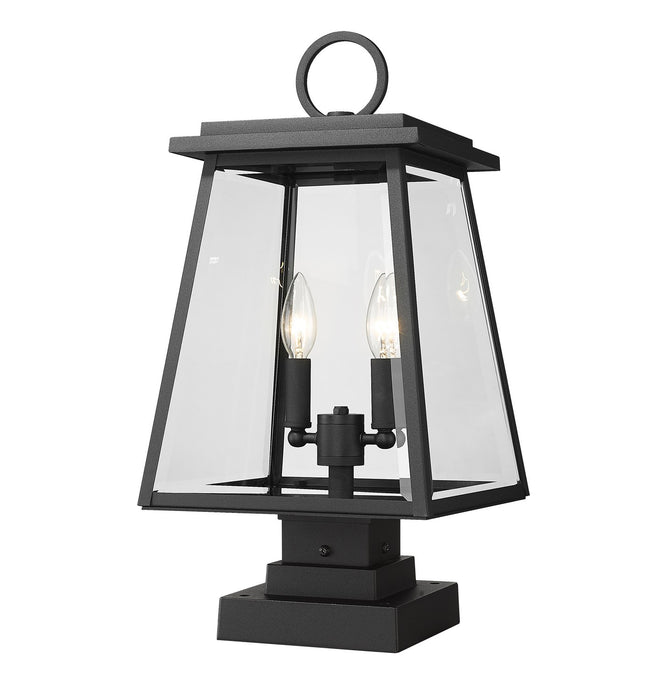 Broughton Two Light Outdoor Pier Mount in Black - Lamps Expo
