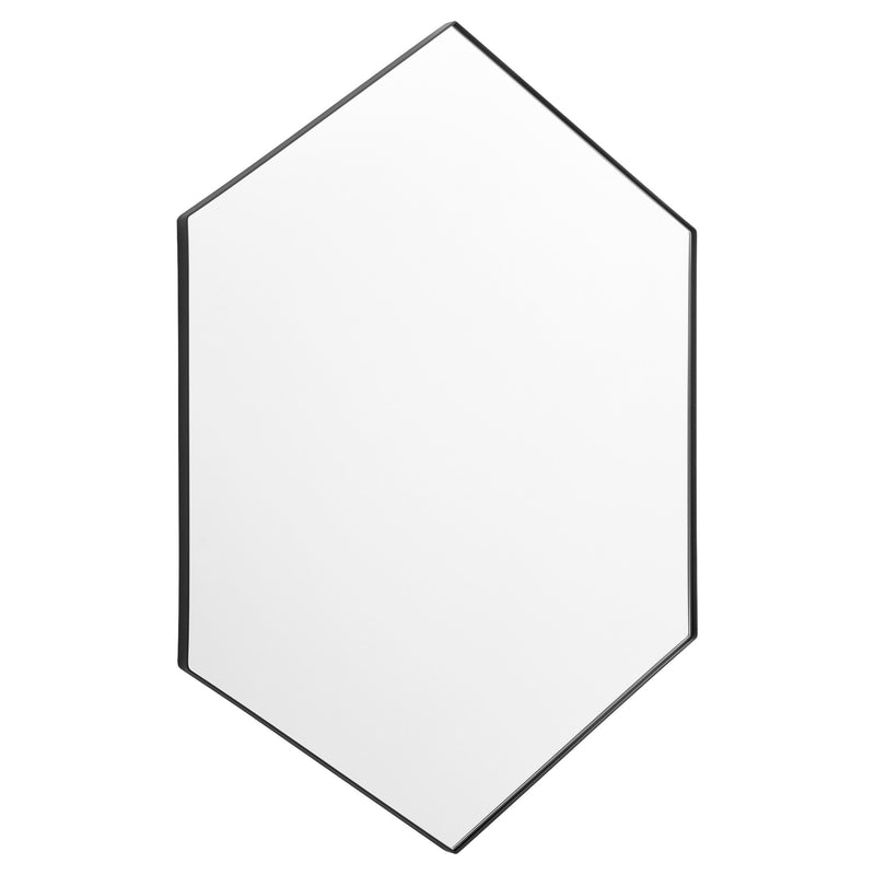 24" x 34" Hexagon Mirror in Matte Black