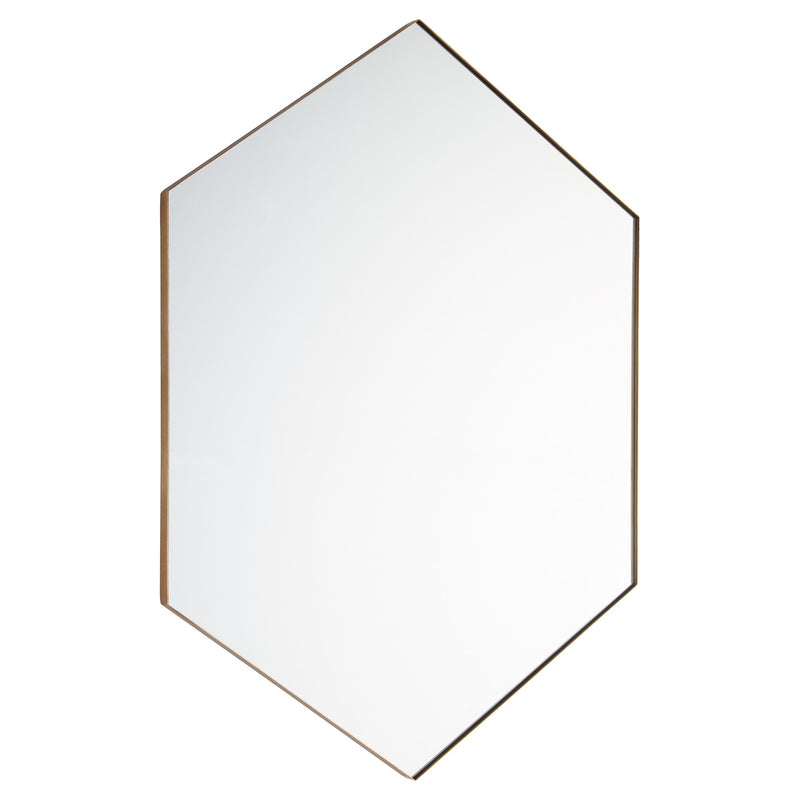 28" x 40" Hexagon Mirror in Gold