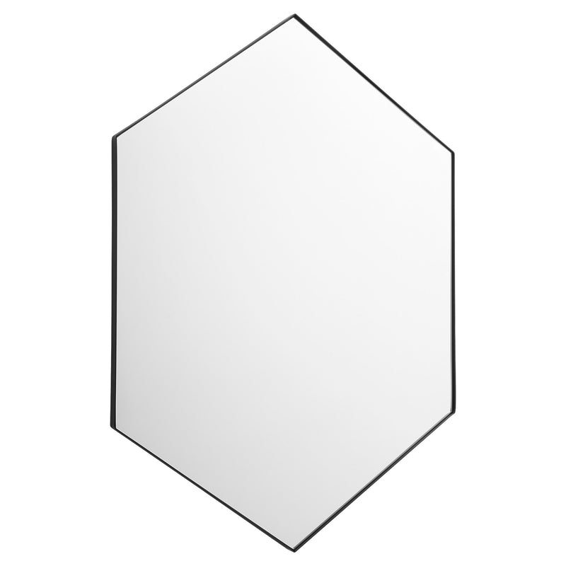 28" x 40" Hexagon Mirror in Matte Black
