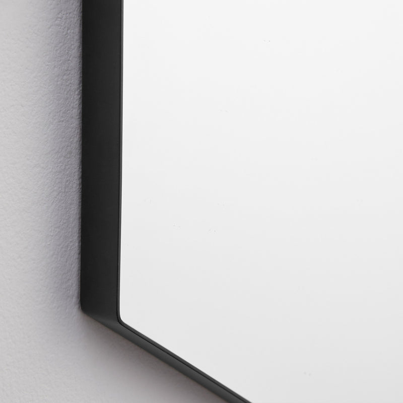 28" x 40" Hexagon Mirror in Matte Black