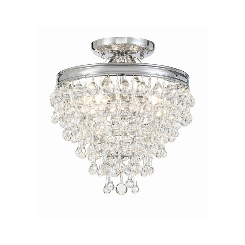 Calypso 3 Light 13" Semi Flush Mount in Polished Chrome