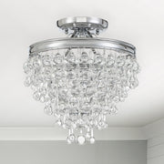 Calypso 3 Light 13" Semi Flush Mount in Polished Chrome in a room setting