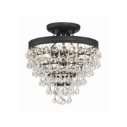 Calypso 3 Light 13" Semi Flush Mount in Matte Black