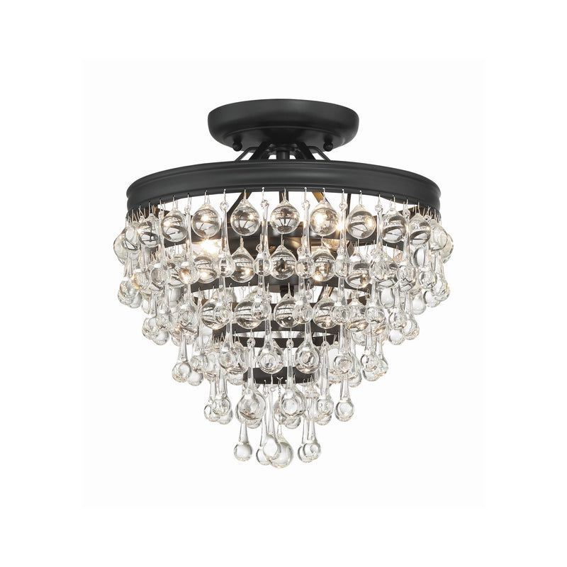 Calypso 3 Light 13" Semi Flush Mount in Matte Black