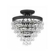 Calypso 3 Light 13" Semi Flush Mount in Matte Black