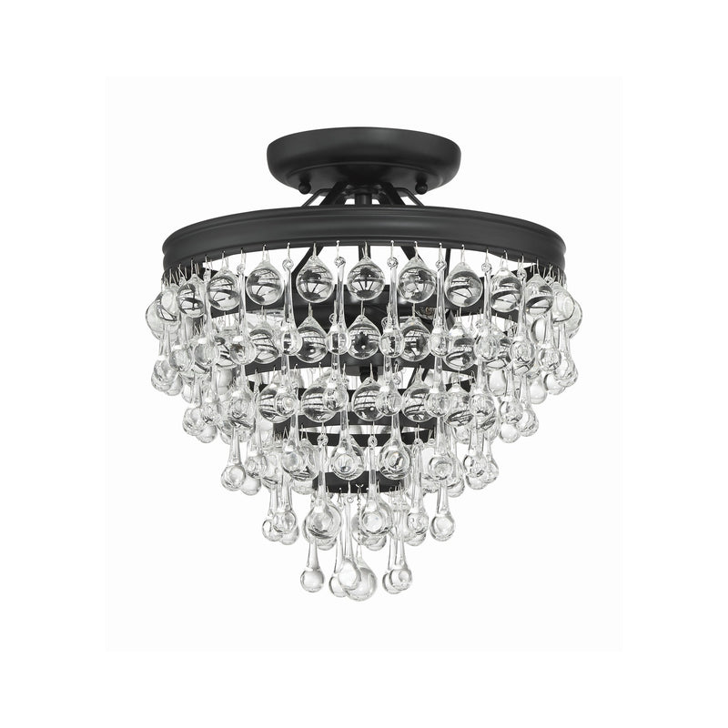 Calypso 3 Light 13" Semi Flush Mount in Matte Black