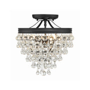 Calypso 3 Light 13" Semi Flush Mount in Matte Black