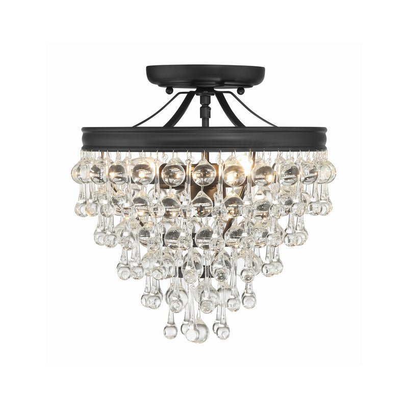 Calypso 3 Light 13" Semi Flush Mount in Matte Black