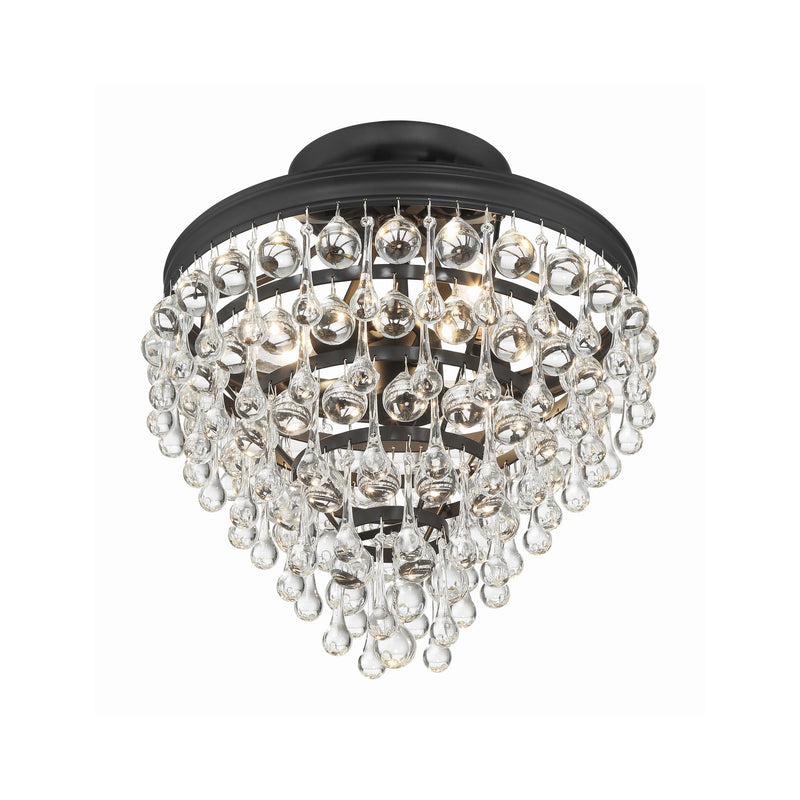 Calypso 3 Light 13" Semi Flush Mount in Matte Black