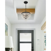 Calypso 3 Light 13" Chandelier in Matte Black in a room setting