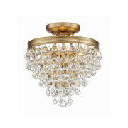 Calypso 3 Light 13" Semi Flush Mount in Vibrant Gold