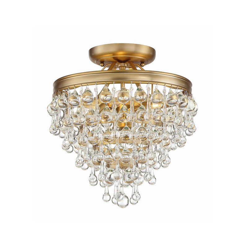 Calypso 3 Light 13" Semi Flush Mount in Vibrant Gold