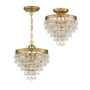 Calypso 3 Light 13" Semi Flush Mount in Vibrant Gold