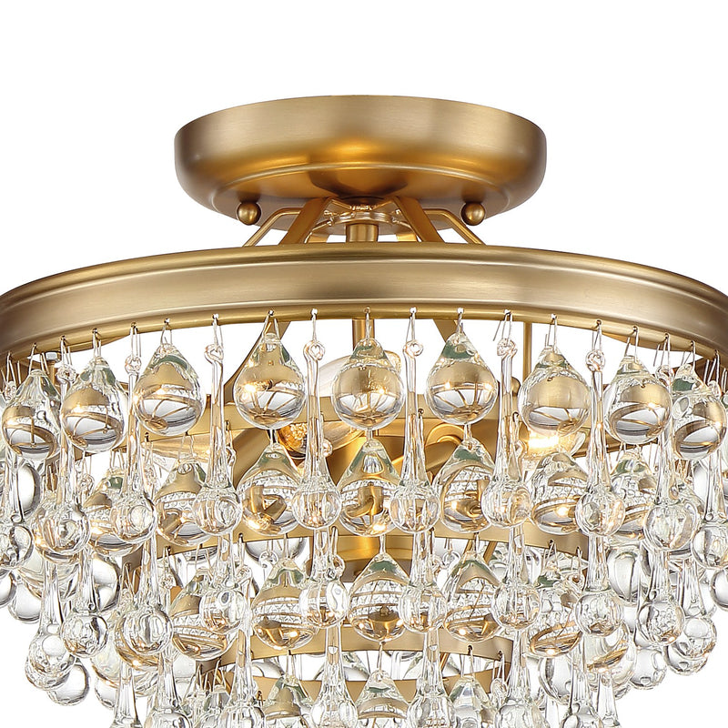 Calypso 3 Light 13" Semi Flush Mount in Vibrant Gold