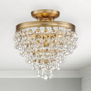 Calypso 3 Light 13" Semi Flush Mount in Vibrant Gold in a room setting