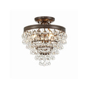 Calypso 3 Light 13" Semi Flush Mount in Vibrant Bronze