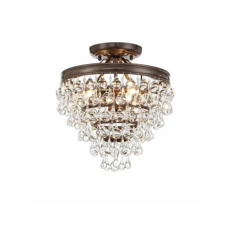 Calypso 3 Light 13" Semi Flush Mount in Vibrant Bronze