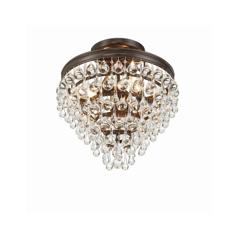 Calypso 3 Light 13" Semi Flush Mount in Vibrant Bronze