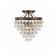 Calypso 3 Light 13" Semi Flush Mount in Vibrant Bronze