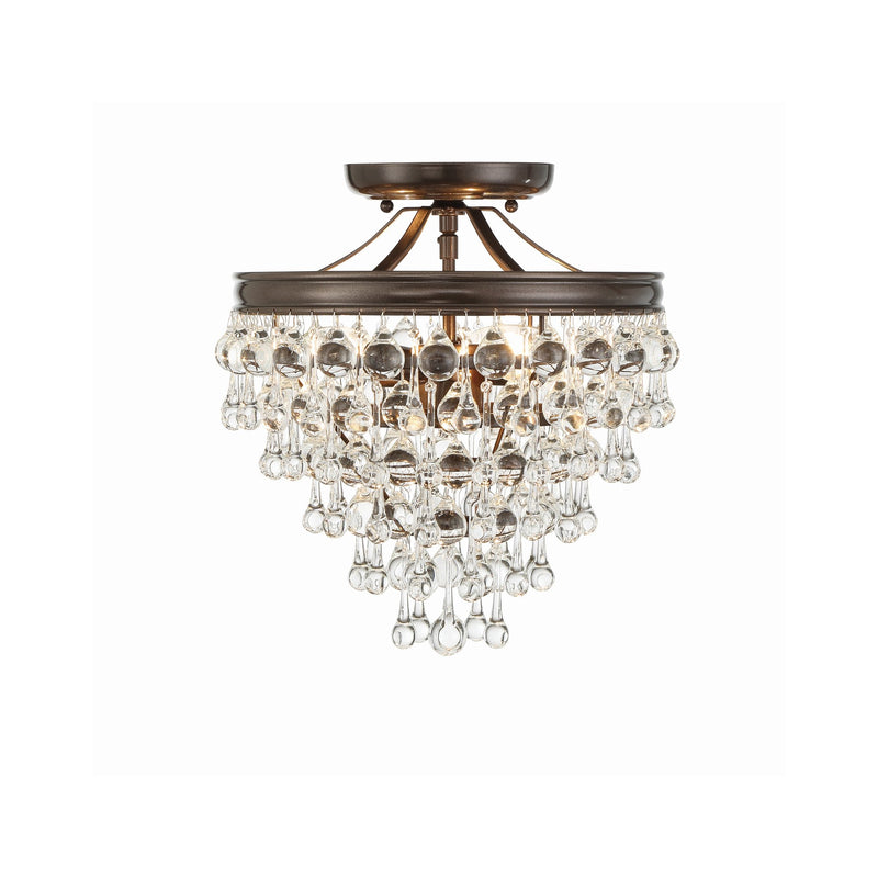Calypso 3 Light 13" Semi Flush Mount in Vibrant Bronze