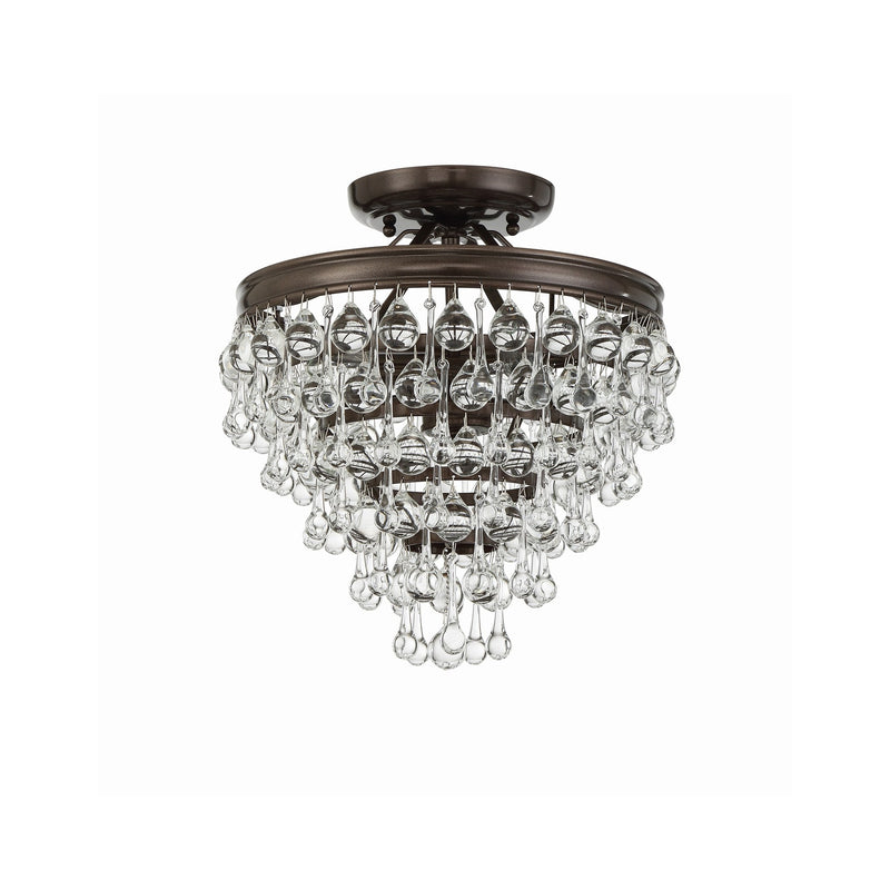 Calypso 3 Light 13" Semi Flush Mount in Vibrant Bronze