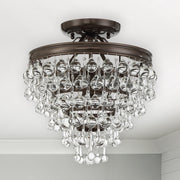 Calypso 3 Light 13" Semi Flush Mount in Vibrant Bronze in a room setting
