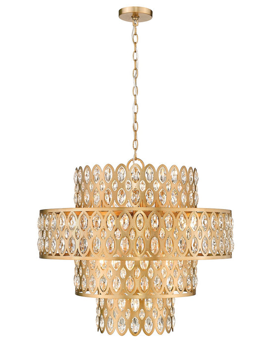 Dealey 13 Light Pendant in Heirloom Brass - Lamps Expo