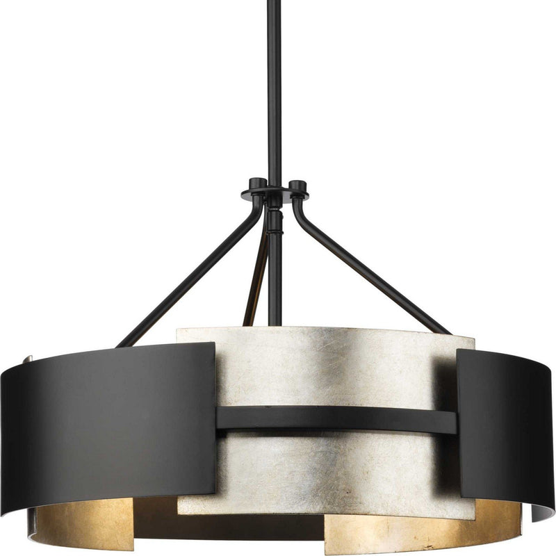 Lowery 3-Light Semi-Flush Mount in Matte Black