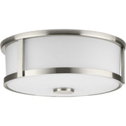 Gilliam 2-Light Etched Glass Flush Mount in Brushed Nickel