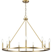 Gilliam 9-Light Chandelier in Vintage Brass