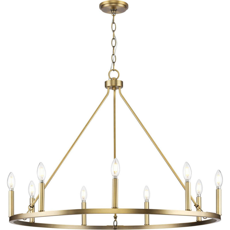 Gilliam 9-Light Chandelier in Vintage Brass