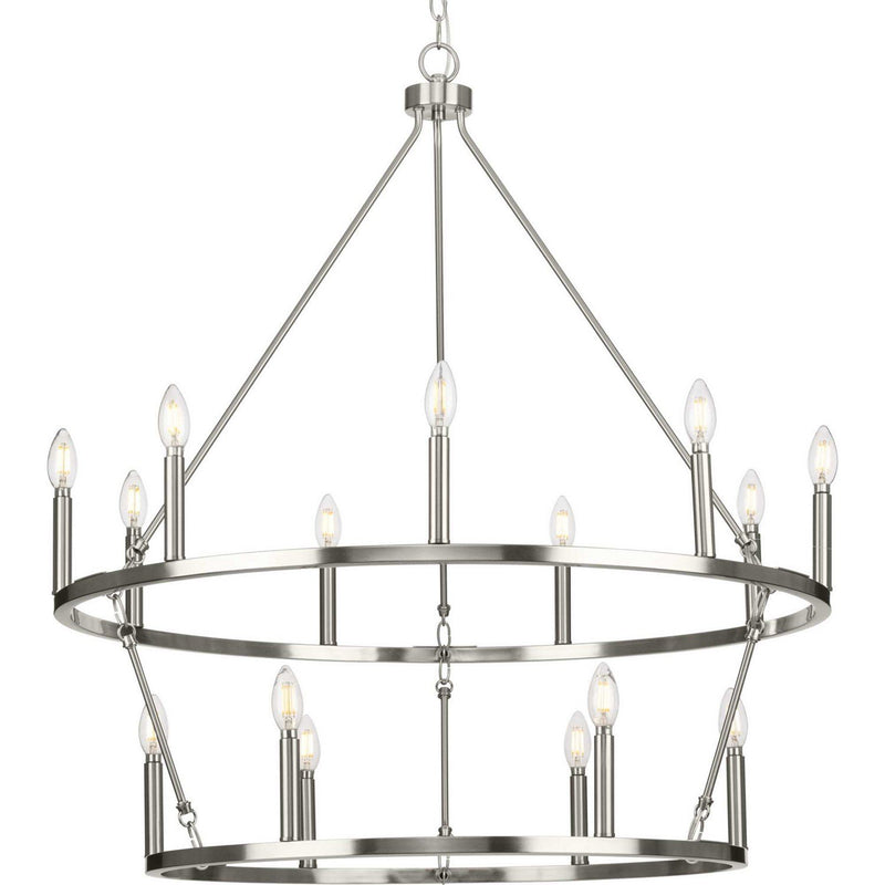Gilliam 15-Light Chandelier in Brushed Nickel
