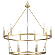 Gilliam 15-Light Chandelier in Vintage Brass