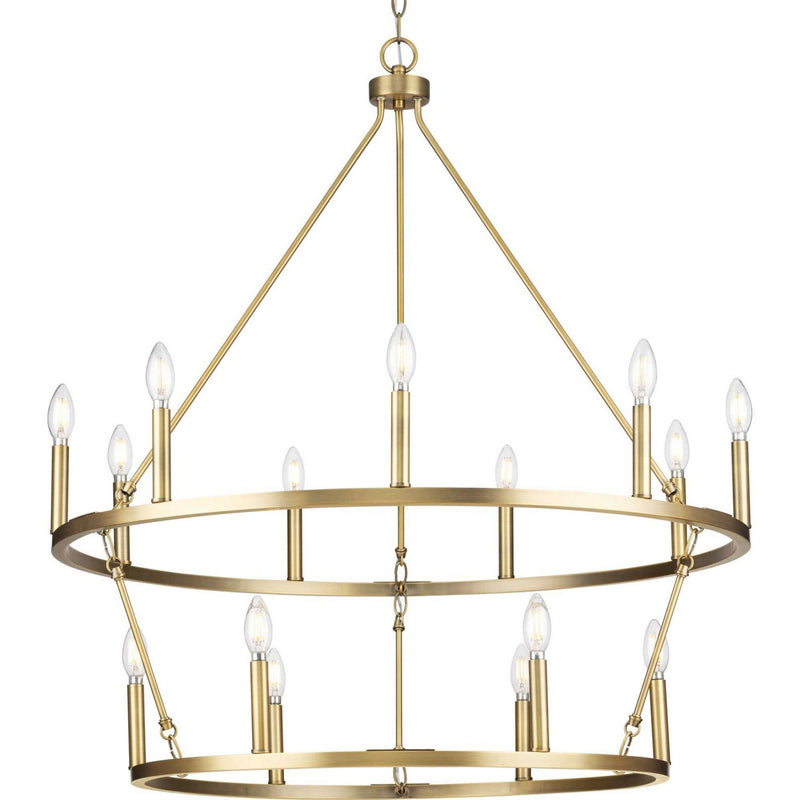 Gilliam 15-Light Chandelier in Vintage Brass