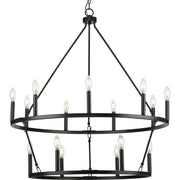 Gilliam 15-Light Chandelier in Matte Black