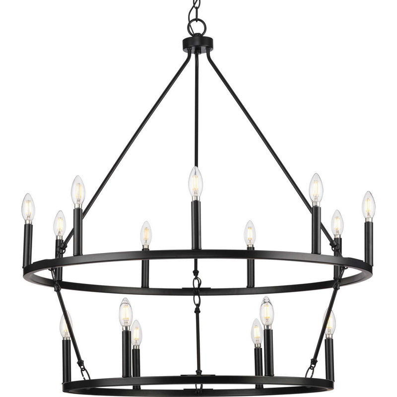 Gilliam 15-Light Chandelier in Matte Black