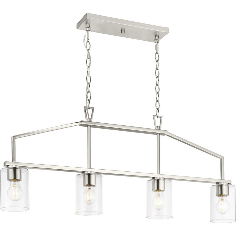 Goodwin 4-Light Linear Chandelier in Brushed Nickel