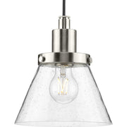 Hinton Seeded Glass Mini Pendant in Brushed Nickel