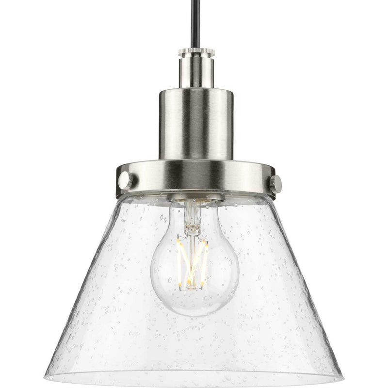 Hinton Seeded Glass Mini Pendant in Brushed Nickel