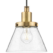 Hinton Seeded Glass Mini Pendant in Vintage Brass