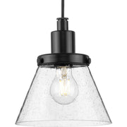 Hinton Seeded Glass Mini Pendant in Matte Black