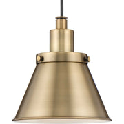 Hinton Metal Shade Mini Pendant in Vintage Brass